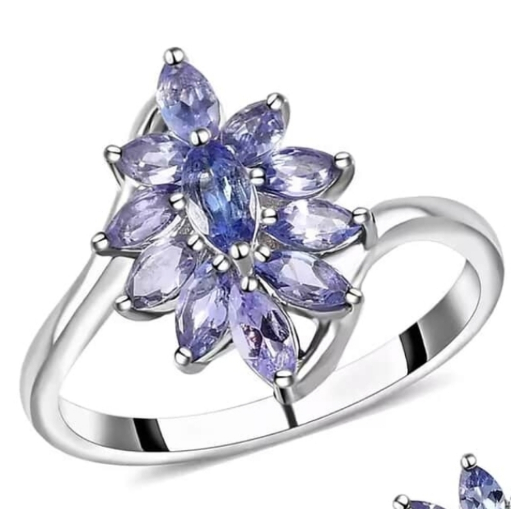 Sterling Silver Tanzanite Ring Size 9